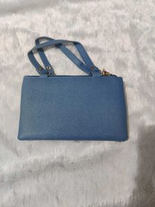 Blue Floral Embroidered Clutch