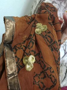 Elegant Brown Printed Dupatta