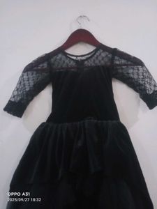Elegant Black Dress high and low with cancan