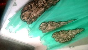 Elegant Teal Embroidered Dress