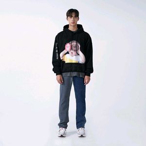 ADLV BABY FACE HOODIE BLACK DONUT1 Unisex