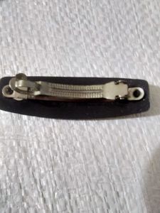 Vintage Carved Wood Hair Barrette
