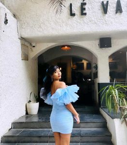 Blue Bodycon Mini Dress Party Birthday