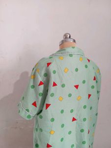 Abstract Geometric Print Pajama Top