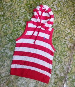 Ralph Lauren Striped Sleeveless Hoodie