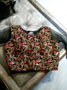 Embroidered Black Blouse