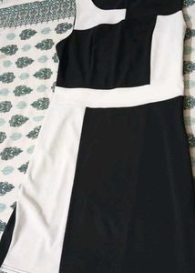 White And Black Bodycon Dress 👗