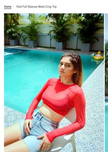 Bonkers Corner Red Mesh Crop Top