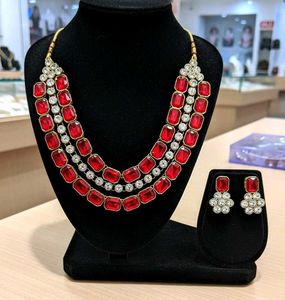 Red Stone Necklace Set