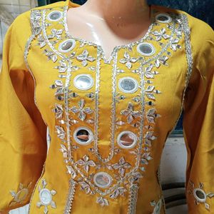 Yellow Embroidered Kurta Set