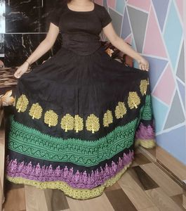 Printed long skirt