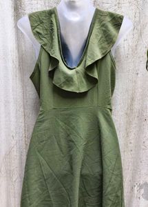 Olive Green Wrap Dress