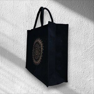 BEAUTIFUL CANVAS BLACK TOTE/LUNCH BAG