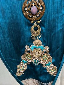 Pakistani Embroidered A Line Kurti Set