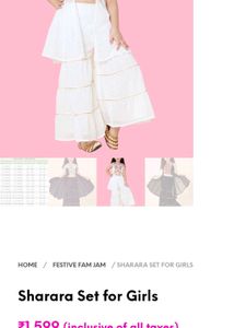 Girl's Festive Embroidered Sharara