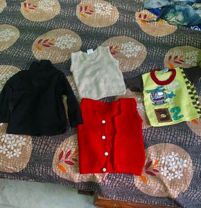 New 4 Shirts For 0-5 Months Kids