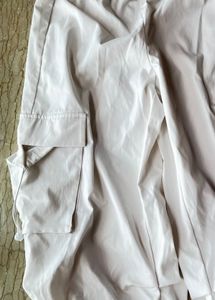 White Parachute Cargo Pants