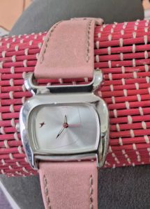 Fastrack Pink Leather Watch