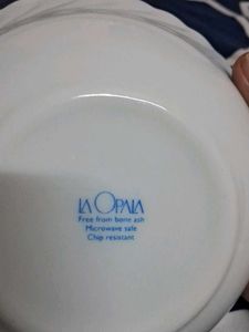 Three Ceramic Laopala Brand Bowl And 4 Spoon