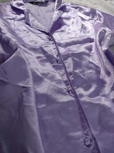 Lilac Silky Night Suit