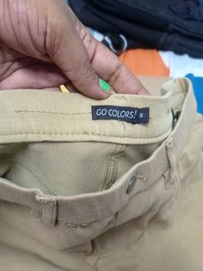 GO COLOURS !Cotton Blend Khaki Colour Pant (Soft)