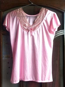 Pink Lace Top & Pyjama set