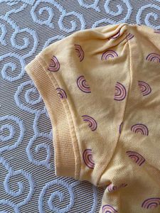 Cute Yellow Rainbow Polo Top For girls