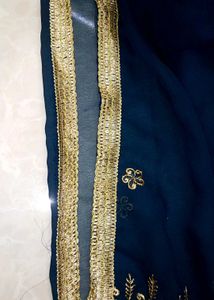 New Elegant Navy &amp; Gold Indian Dress