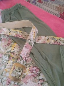 Girls Frock Three Piece Legging And Belt