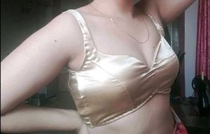 Golden Satin Padded Drawstring Blouse