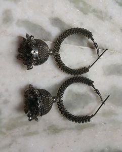 Black Oxidised Jhumka