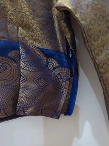 Green Saree With Zari Work