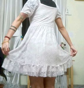 White Lace Mini Dress