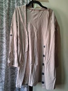 Beige Button-Down Cardigan