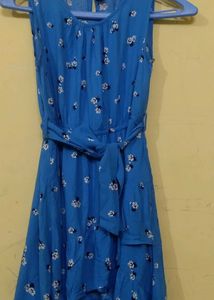 Blue Printed Dress