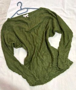 🎁Buy1 Get1 Free Green Long Sleeve Sweater Top A