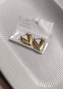 Gold Heart Hoop  anti Tanishq Earrings(waterproof)