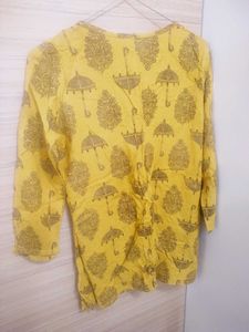 Yellow Printed Tunic Top