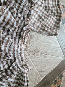 Cute Brown Gingham Top