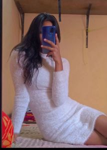 White Fuzzy Sweater Dress