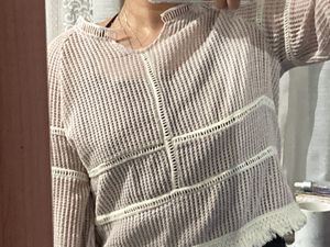 see through knitted style crop top