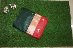 Elegant Green &amp; Red Saree