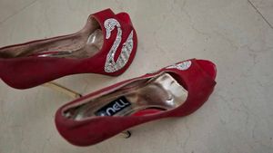 Red Embellished HIgh  Heels