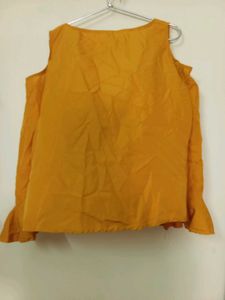 Mustard Cold Shoulder Top