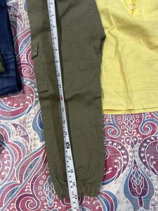 Boys Yellow Hoodie Tee and Cargo Pants Set