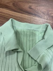 Cute Green Button-Up Top