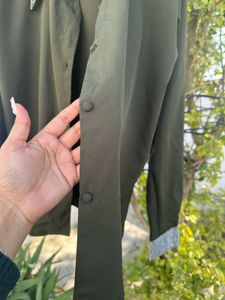 Embellished Olive Green Shirt ❤️‍🔥❤️‍🔥