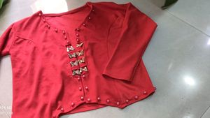 red short Jacket Can carry with black Top Inside