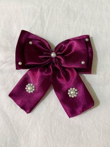 Burgundy Bow Hair Clip (each price)