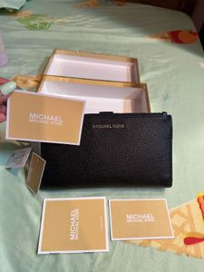 Auth NWT Michael Kors Adele Pebbled Leather Wallet